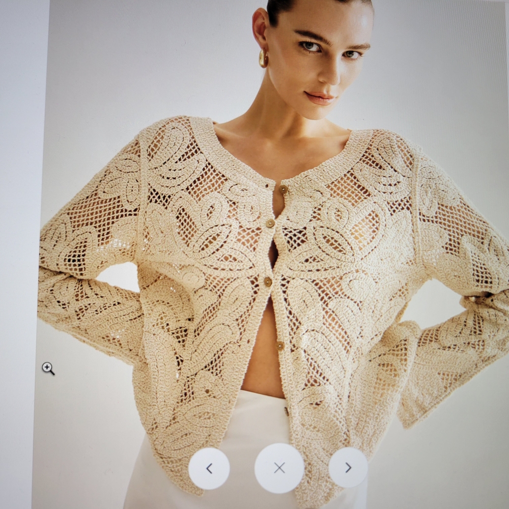 Commense Cream Lace Cardigan - Picture 8 of 11